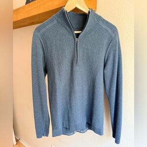 Lululemon Steel Blue/Grey Merino Wool Quarter Zip Jacket